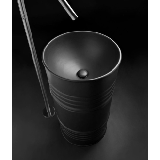 BARREL keramické umývadlo voľne stojace, 42x90x42cm, čierna mat 4742K31