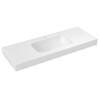 EMICO umývadlo, Rockstone, 130x50cm, golier L, biela mat EM130-B1M-L