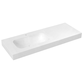 EMICO umývadlo, Rockstone, 170x50cm, golier L, ľavé, biela mat EM170-B1L-L