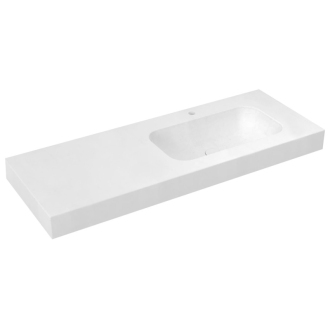 EMICO umývadlo, Rockstone, 180x50cm, golier L, pravé, biela mat EM180-B1R-L
