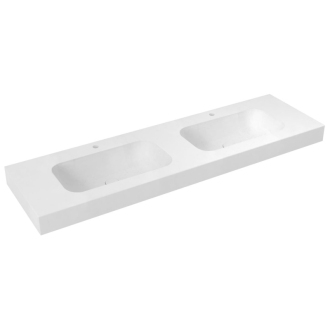 EMICO dvojumývadlo, Rockstone, 190x50cm, golier L, biela mat EM190-B2M-L