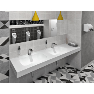 EMICO dvojumývadlo, Rockstone, 240x50cm, golier L, ľavé, biela mat EM240-B2L-L