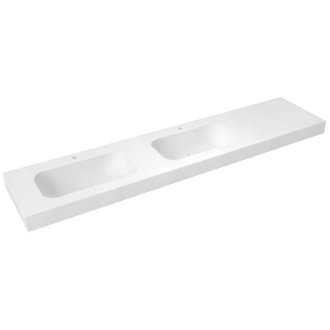 EMICO dvojumývadlo, Rockstone, 250x50cm, golier L, ľavé, biela mat EM250-B2L-L