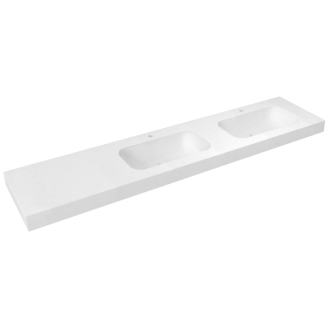 EMICO dvojumývadlo, Rockstone, 250x50cm, golier L, pravé, biela mat EM250-B2R-L