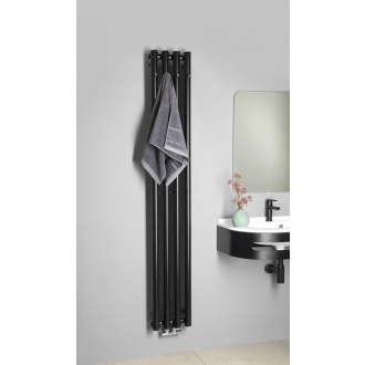 PILON vykurovacie teleso 270x1800mm, so štyrmi háčikmi pre uterák, čierna mat