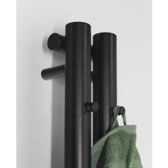 PILON vykurovacie teleso 122x1800mm, s dvoma háčikmi pre uterák, čierna mat