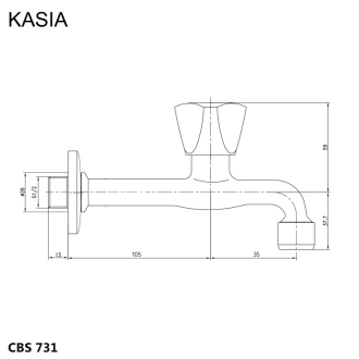 Mereo Kasia nástenný kohútik CBS731