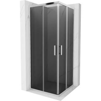 MEXEN RIO sprchovací kút štvorec 80x80x190 cm 5mm chróm-dymové 860-080-080-01-40