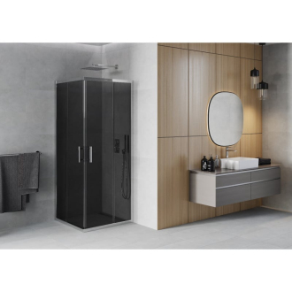 MEXEN RIO sprchovací kút štvorec 80x80x190 cm 5mm chróm-dymové 860-080-080-01-40
