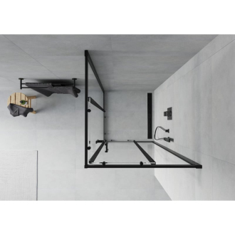 MEXEN RIO sprchovací kút štvorec 80x80x190 cm 5mm čierna-číre 860-080-080-70-00