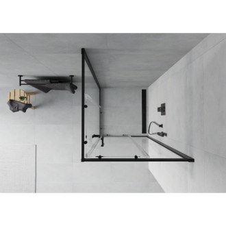 MEXEN RIO sprchovací kút štvorec 90x90x190 cm 5mm čierna-číre 860-090-090-70-00