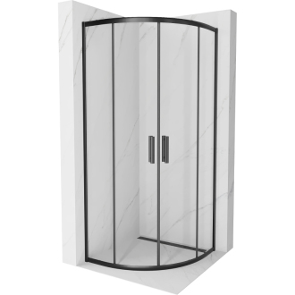 MEXEN RIO sprchovací kút štvrťkruh 80x80x190 cm 5mm čierna-číre 863-080-080-70-00