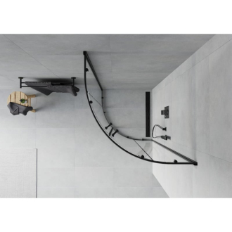 MEXEN RIO sprchovací kút štvrťkruh 80x80x190 cm 5mm čierna-číre 863-080-080-70-00