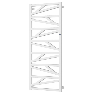 Kúpeľňový radiátor TRICK - 430 × 857 mm, výkon 352 W, Biely (C35 white silk), Spodné centrálne pripojenie D50