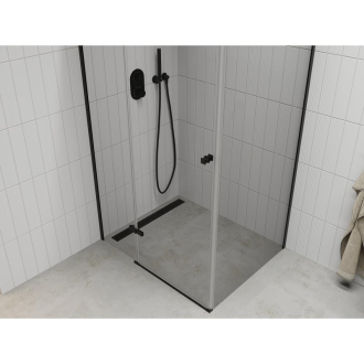 Mexen Roma sklopná sprchová kabína 100 x 90 cm, priehľadná, čierna - 854-100-090-70-00
