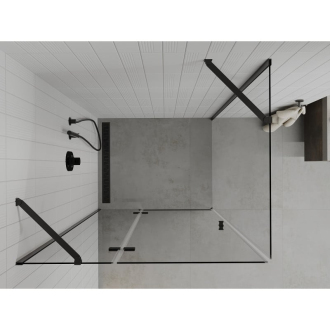 Mexen Roma sklopná sprchová kabína 70 x 120 cm, priehľadná, čierna - 854-070-120-70-00