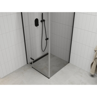 Mexen Roma sklopná sprchová kabína 90 x 90 cm, priehľadná, čierna - 854-090-090-70-00