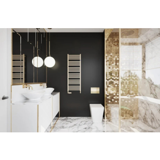 Kúpeľňový radiátor STICK - 500 × 1110 mm, výkon 546 W, Biely (C35 white silk), Spodné centrálne pripojenie D50