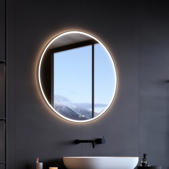 Nimco ZPC 28000RVX-90 Čierne okrúhle LED zrkadlo pr. 600 s dvoma dotykovými senzormi