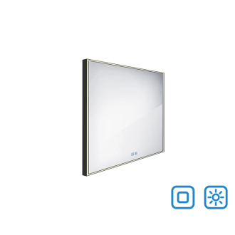 Nimco ZPC 13066VX-90 Čierne LED zrkadlo 600x600 s dvoma dotykovými senzormi