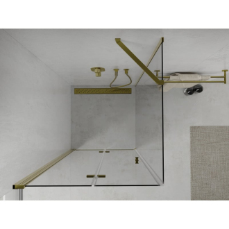 Mexen Lima skladací sprchovací kút 70 x 70 cm, transparentný, zlatá - 856-070-070-50-00