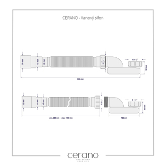 CERANO Vaňový sifón - 95 cm CER-479167