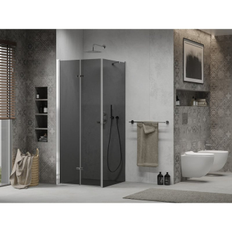 Mexen Lima skladací sprchovací kút 90 x 90 cm, grafit, chróm - 856-090-090-01-40