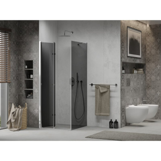 Mexen Lima skladací sprchovací kút 90 x 90 cm, grafit, chróm - 856-090-090-01-40
