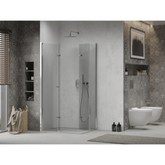 Mexen Lima Duo skladací sprchovací kút 80 x 70 cm, transparentný, chróm - 856-080-070-02-00