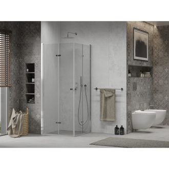 Mexen Lima Duo skladací sprchovací kút 80 x 80 cm, transparentný, chróm - 856-080-080-02-00