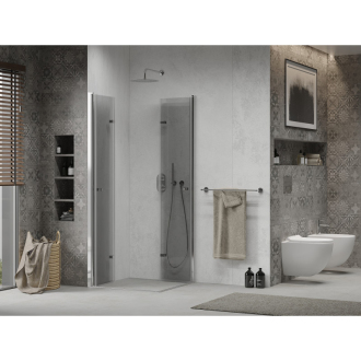 Mexen Lima Duo skladací sprchovací kút 80 x 80 cm, transparentný, chróm - 856-080-080-02-00
