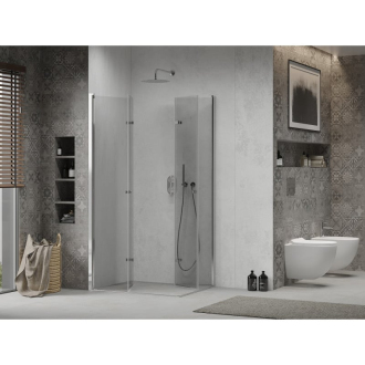 Mexen Lima Duo skladací sprchovací kút 90 x 70 cm, transparentný, chróm - 856-090-070-02-00