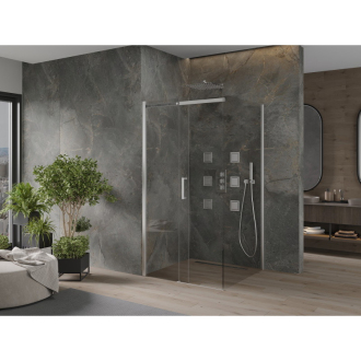 Mexen Omega výsuvný sprchovací kút 100 x 100 cm, transparentný, chróm - 825-100-100-01-00