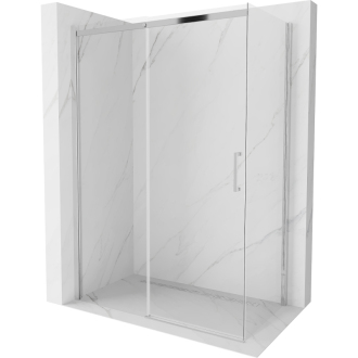 Mexen Omega výsuvný sprchovací kút 140 x 80 cm, transparentný, chróm - 825-140-080-01-00