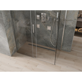 Mexen Omega výsuvný sprchovací kút 140 x 80 cm, transparentný, chróm - 825-140-080-01-00