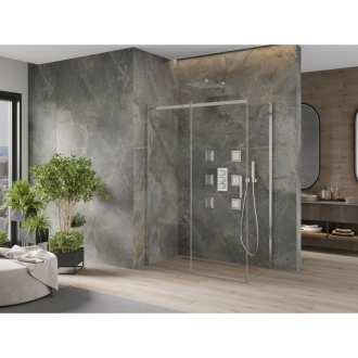 Mexen Omega výsuvný sprchovací kút 140 x 80 cm, transparentný, chróm - 825-140-080-01-00