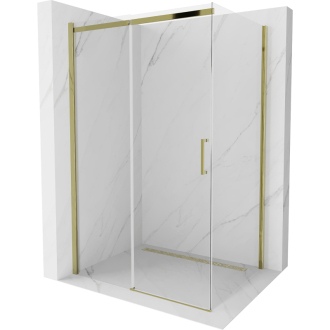 Mexen Omega výsuvná sprchová kabína 110 x 80 cm, priehľadná, zlatá - 825-110-080-50-00