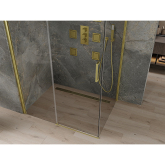 Mexen Omega výsuvná sprchová kabína 110 x 80 cm, priehľadná, zlatá - 825-110-080-50-00