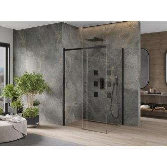 Mexen Omega výsuvná sprchová kabína 110 x 100 cm, priehľadná, čierna - 825-110-100-70-00