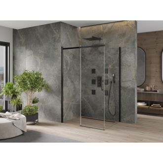 Mexen Omega výsuvná sprchová kabína 110 x 100 cm, priehľadná, čierna - 825-110-100-70-00