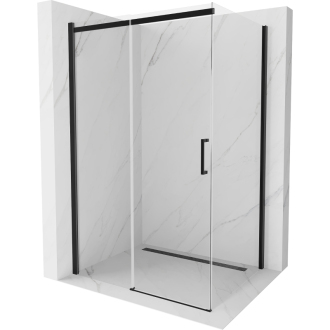 Mexen Omega výsuvná sprchová kabína 120 x 80 cm, priehľadná, čierna - 825-120-080-70-00