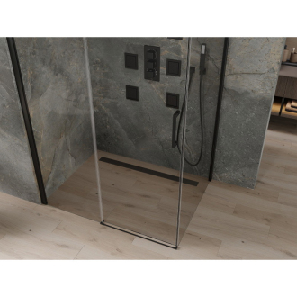Mexen Omega výsuvná sprchová kabína 120 x 80 cm, priehľadná, čierna - 825-120-080-70-00