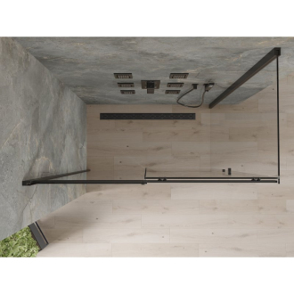 Mexen Omega výsuvná sprchová kabína 150 x 80 cm, priehľadná, čierna - 825-150-080-70-00