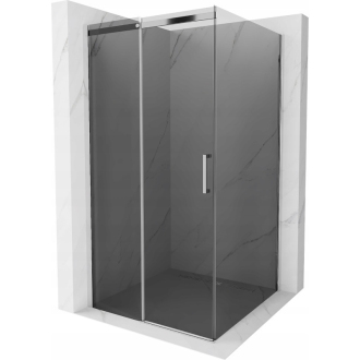 Mexen Omega výsuvný sprchovací kút 100 x 100 cm, grafit, chróm - 825-100-100-01-40