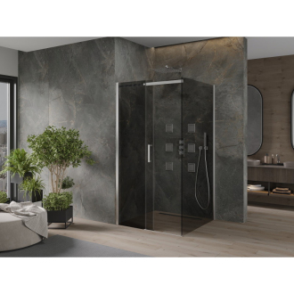 Mexen Omega výsuvný sprchovací kút 100 x 100 cm, grafit, chróm - 825-100-100-01-40