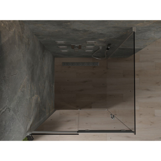 Mexen Omega výsuvný sprchovací kút 100 x 100 cm, grafit, chróm - 825-100-100-01-40