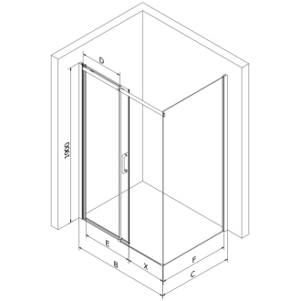 Mexen Omega výsuvný sprchovací kút 120 x 100 cm, grafit, chróm - 825-120-100-01-40