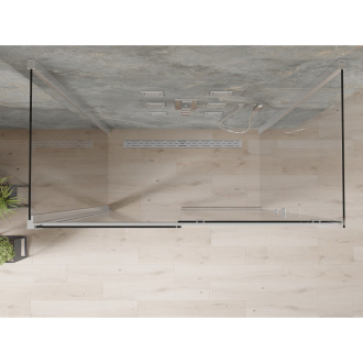 Mexen Omega 3stenný sprchovací kút, výsuvný 140 x 80 cm, transparentný, chróm - 825-140-080-01-00-3S