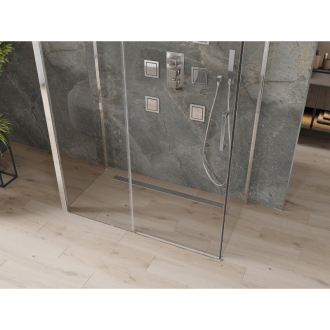 Mexen Omega 3stenný sprchovací kút, výsuvný 140 x 80 cm, transparentný, chróm - 825-140-080-01-00-3S