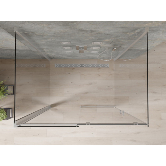 Mexen Omega 3stenný sprchovací kút, výsuvný 140 x 100 cm, transparentný, chróm - 825-140-100-01-00-3S